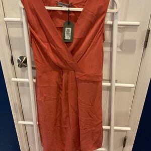 All Saints Vibrant Coral Midi Dress NWT 567